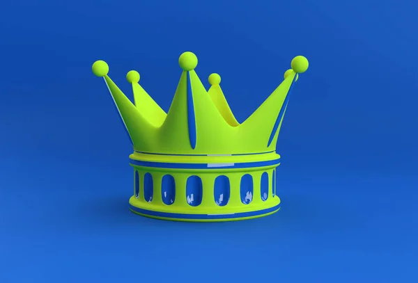 Render Illustratie Turquoise Kroon Geïsoleerd Kleur Achtergrond — Stockfoto