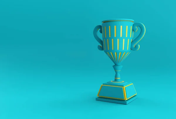 Render Trophy Cup Isolato Sfondo Colore — Foto Stock