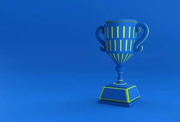 Render Troféu Cup Isolado Fundo Cor — Fotografia de Stock