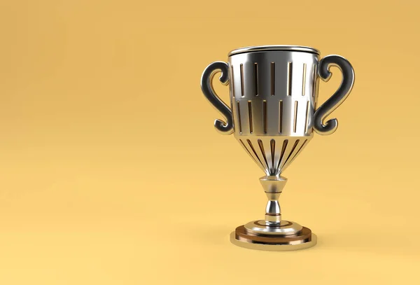 Render Troféu Cup Isolado Fundo Cor — Fotografia de Stock