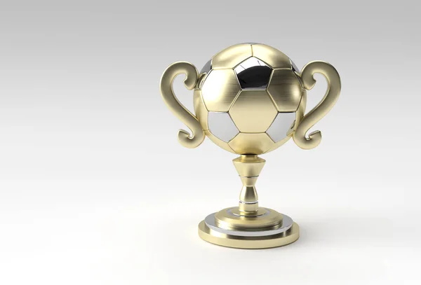 Render Voetbal Trofee Beker Geïsoleerd Kleur Achtergrond — Stockfoto