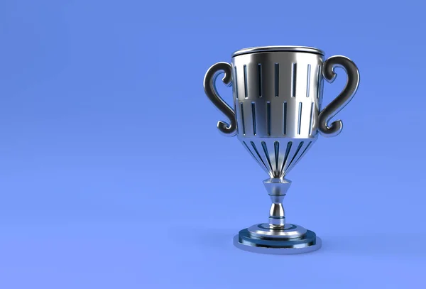 Render Troféu Cup Isolado Fundo Cor — Fotografia de Stock