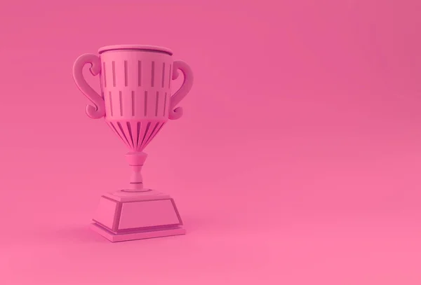 Render Troféu Cup Isolado Fundo Cor — Fotografia de Stock