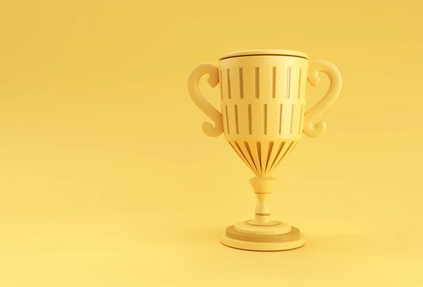 Render Troféu Cup Isolado Fundo Cor — Fotografia de Stock