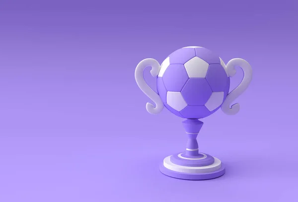 Vykreslit Pohár Fotbalové Trofeje Izolované Barevném Pozadí — Stock fotografie