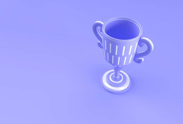 Render Troféu Cup Isolado Fundo Cor — Fotografia de Stock