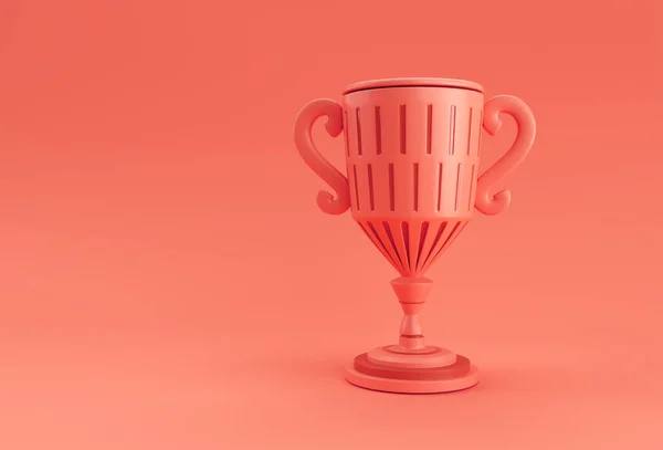 Render Troféu Cup Isolado Fundo Cor — Fotografia de Stock