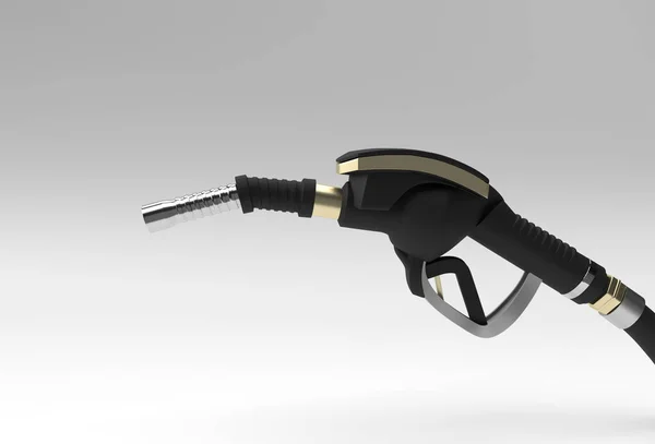 3Dレンダリング燃料ポンプノズルをカラー背景に隔離 — ストック写真