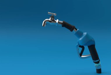 3B Renk Arkaplan üzerinde musluk izole edilmiş yakıt pompa başlığı.