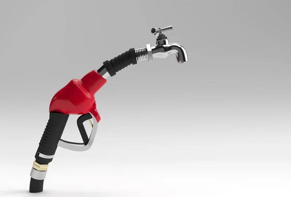 Ugello Pompa Carburante Render Con Rubinetto Isolato Sfondo Bianco — Foto Stock