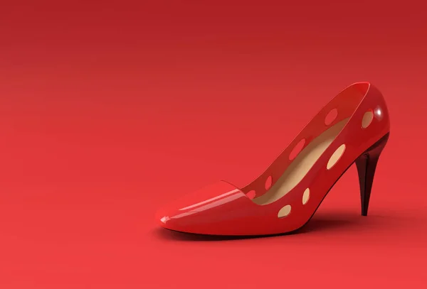 Render Стильная Классическая Женская Обувь Высоких Шпильках Цветном Фоне — стоковое фото