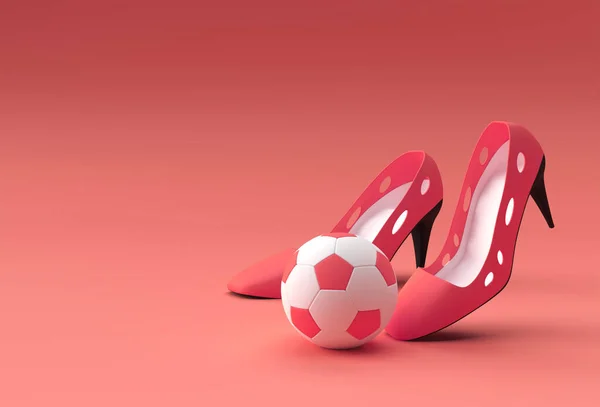 Renderizar Elegantes Zapatos Clásicos Las Mujeres Con Fútbol Las Colinas —  Fotos de Stock