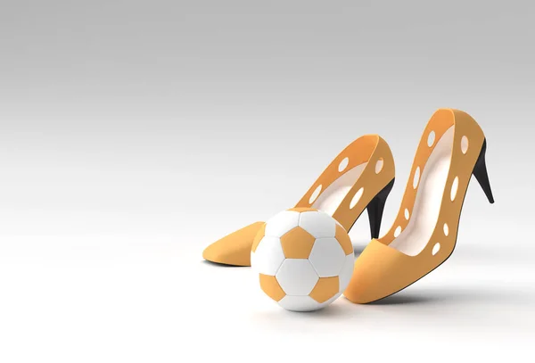 Render Elegantes Sapatos Femininos Clássicos Com Futebol Altas Colinas Fundo — Fotografia de Stock