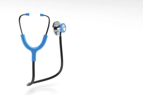 3D彩色背景下的现实医学立体听诊器 — 图库照片