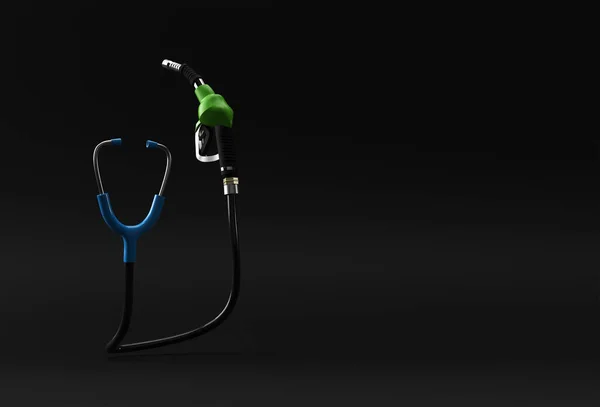 3Dレンダリング燃料ポンプイラスト付き現実的な医療用聴診器デザイン — ストック写真