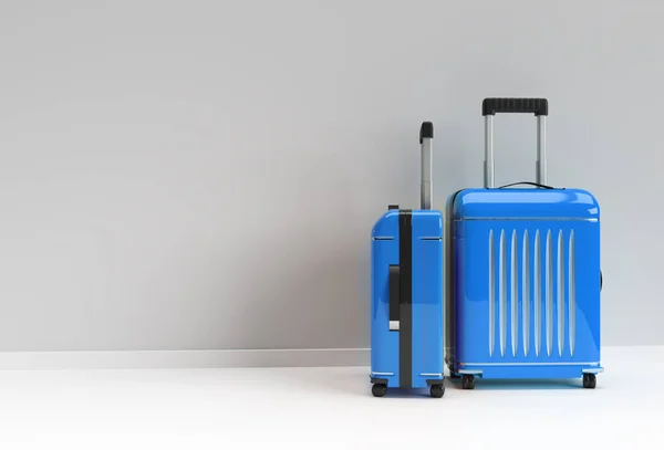 Render Polycarbonate Suitcase Pastel White Background — 스톡 사진