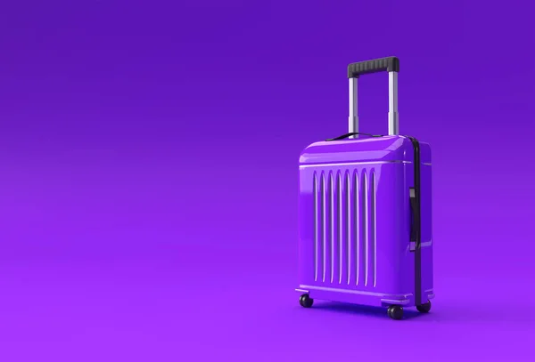 Render Polycarbonate Suitcase Pastel Purplle Background — 스톡 사진