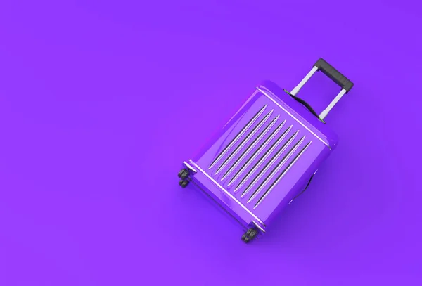 Render Polycarbonate Suitcase Pastel Purplle Background — 스톡 사진