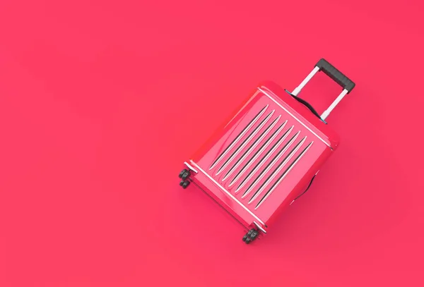 Render Polycarbonate Suitcase Red Purplle Background — 스톡 사진