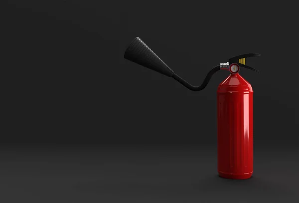 3Dレンダリング消火器パステルブラックの背景 — ストック写真