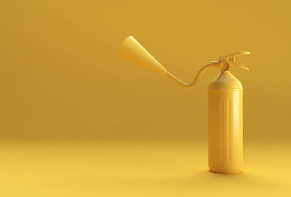 Render Fire Extinguisher Pastel Yellow Background — Stock Photo, Image