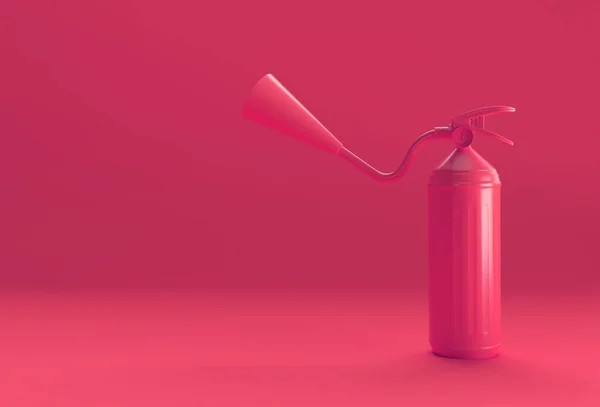 Render Extintor Fogo Pastel Fundo Vermelho — Fotografia de Stock