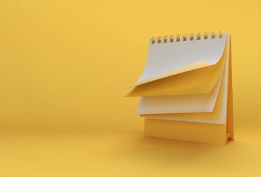 3D Render Notebook tasarım ve reklamcılık için temiz boşluk, 3d illüstrasyon perspektifi görünümü ile maket.