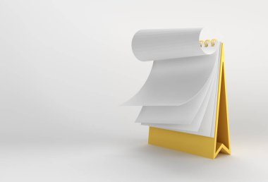 3D Render Notebook tasarım ve reklamcılık için temiz boşluk, 3d illüstrasyon perspektifi görünümü ile maket.
