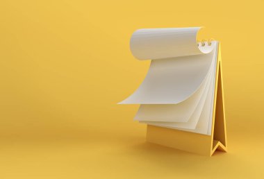 3D Render Notebook tasarım ve reklamcılık için temiz boşluk, 3d illüstrasyon perspektifi görünümü ile maket.