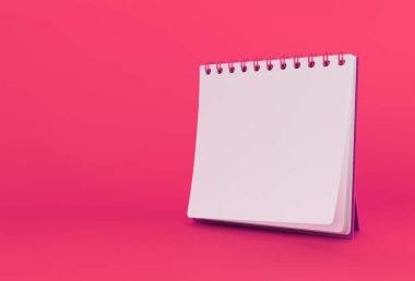 3D Render Notebook tasarım ve reklamcılık için temiz boşluk, 3d illüstrasyon perspektifi görünümü ile maket.