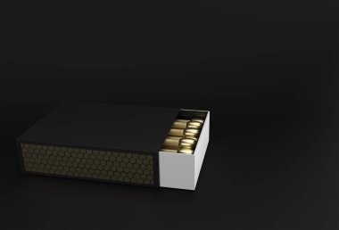 3B Render Açılan Boş kibrit kutusu Mockup Renk Arkaplanı 'nda izole edildi 