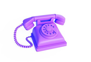 Eski Telefon 3D Sanat Tasarımı Çizimi 3B Tasarımı.