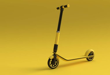 Çocuklar için 3 Boyutlu Tek İtme Scooter Tasarımı Çizimi.