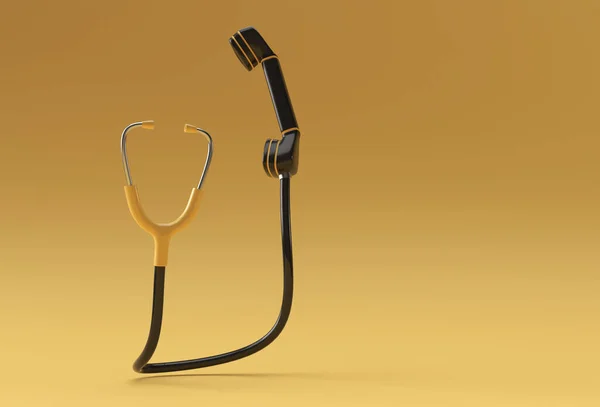 Render Concept ของเคร องร บโทรศ แนวค Stethoscope ของการโทรฉ กเฉ — ภาพถ่ายสต็อก