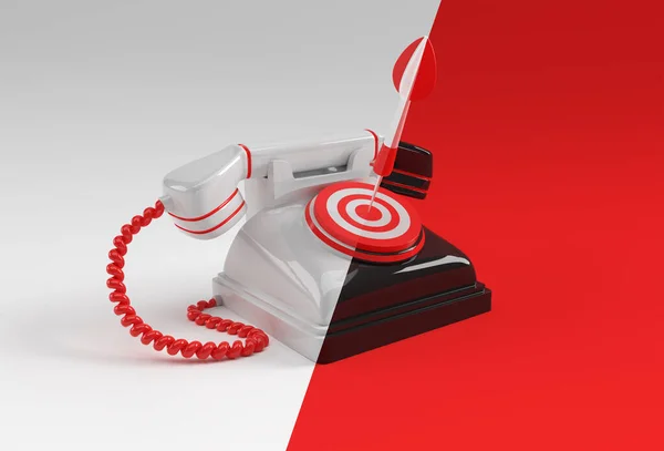 Render Concept Old Telephone Arrow Target Art Σχεδιασμός Εικονογράφησης — Φωτογραφία Αρχείου