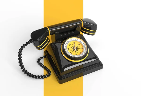古い電話の3Dレンダリングコンセプト 3Dアートデザインイラスト — ストック写真