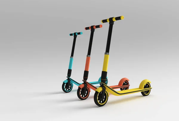 Render Concept Single Push Scooter Children Art Design Illustration — Stock Photo, Image