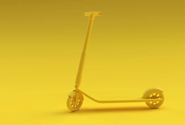 用于儿童3D艺术的单推动式滑板车三维渲染概念 — 图库照片
