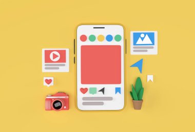 Yaratıcı 3D Render Mobile Mobile Mobile Mobile Mobile Mobile Sosyal medya geliştirme afişi, pazarlama materyali, sunum, çevrimiçi reklamcılık.
