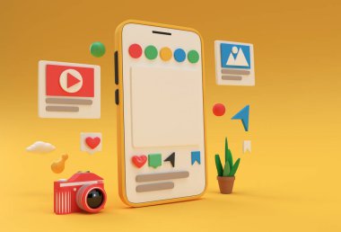 Yaratıcı 3D Render Mobile Mobile Mobile Mobile Mobile Mobile Sosyal medya geliştirme afişi, pazarlama materyali, sunum, çevrimiçi reklamcılık.