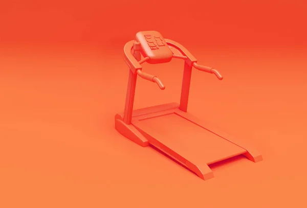 Treadmill Або Робоча Машина Помаранчевому Тлі — стокове фото