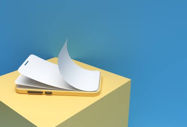 Boş ekran değiştirici Ekran Koruyucusu 3B görüntüleme özelliği olan akıllı telefon maketi.