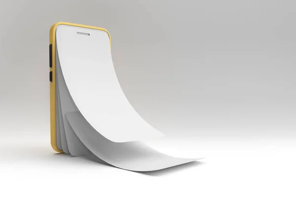 Teléfono Inteligente Simulada Con Reemplazo Pantalla Vacía Protector Pantalla Representación — Foto de Stock