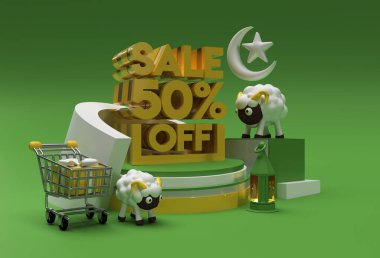 3 Boyutlu Mübarek Minimal Podyum Sahnesi Görüntü Ürünleri Tasarımı Tasarımı% 50 Satış OFF al adha Satış Etkinliği.
