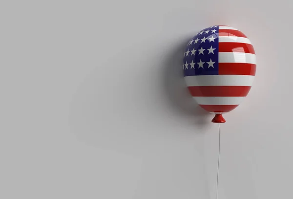 3D渲染美国传统色彩的爱国气球 七月四日美国独立日的概念 — 图库照片