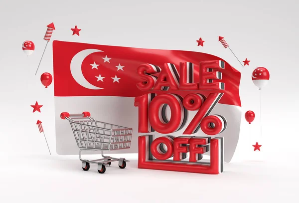 Singapore Bandiera Con Vendita Sconto Banner Concept — Foto Stock