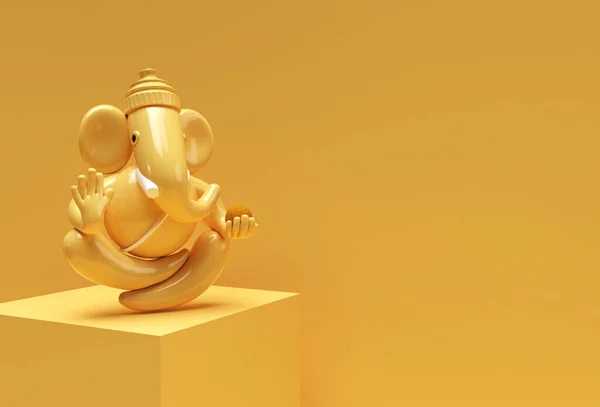 Hindu God Ganesha Statue Hindu Religion Festival Concept Elephant Render — Stock Photo, Image