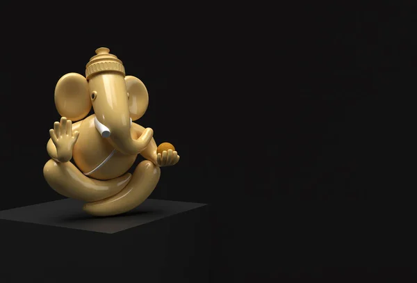 Hinduski Bóg Ganesha Statue Hinduski Festiwal Religii Koncepcja Słoń Ilustracja — Zdjęcie stockowe