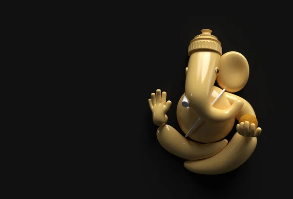ヒンズー教の神ガネーシャ像 ヒンズー教祭のコンセプト象 3Dレンダリングイラスト — ストック写真
