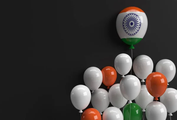 Render India Indipendenza Day Banner India Bandiera Air Balloons — Foto Stock